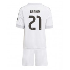 Real Madrid Brahim Diaz #21 Hemmaställ Barn 2025-26 Korta ärmar (+ Korta byxor)